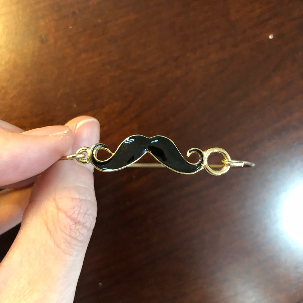 Mustache bangle bracelet